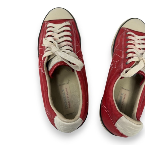 Converse John Varvatos Star Player Chili White Red Leather Sneaker Shoes US 11 - Picture 5 of 11